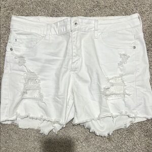 Judy Blue White stretch Distressed Women Shorts
